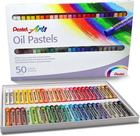 Pentel oil pastel pencils box of 50 assorted colours : Amazon.co.uk ...