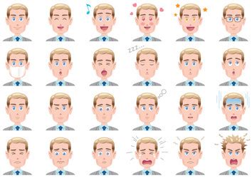 Business man expression set Royalty Free Vector Image