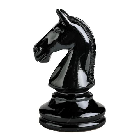 Black chess knight piece isolated on white background | Premium AI ...
