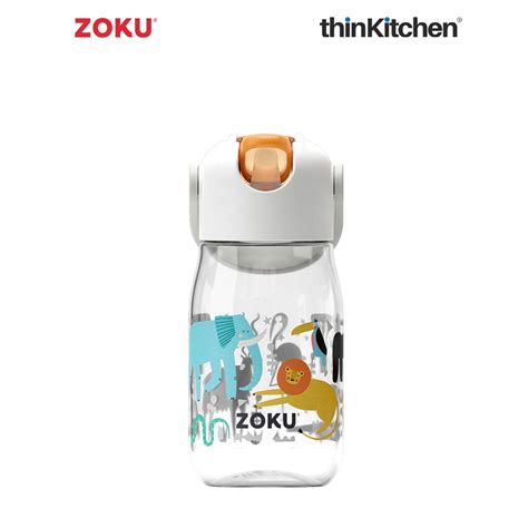 Buy Zoku Clear Safari Flip Straw Bottle Online at thinKitchen