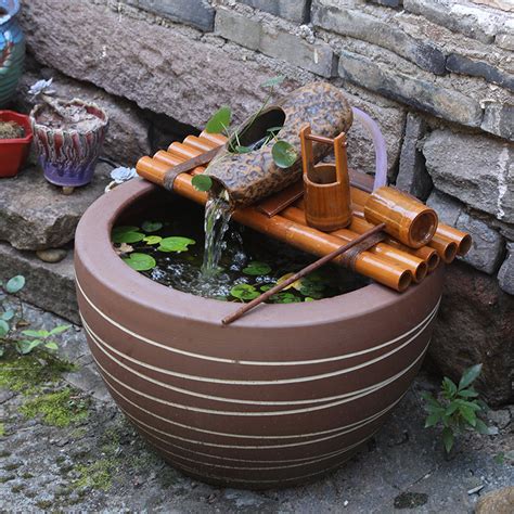 水缸流水摆件循环庭院鱼池流水器过滤系统养鱼缸小型竹子造景装置-淘宝网