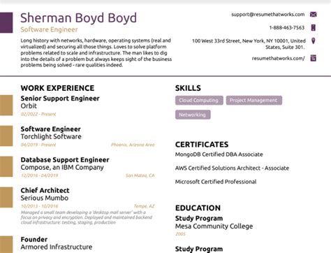 Software Engineer Resume 的图像结果