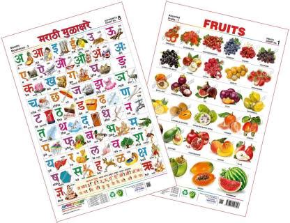 Spectrum Combo Educational Wall Chart (English Alphabets, Marathi ...