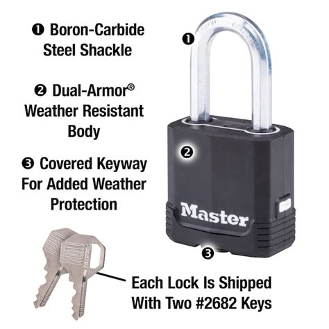 Master Lock Commercial Keyed Padlock 1-1/2-in Shackle Keyed Alike to ...