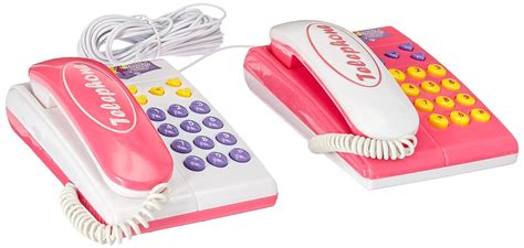 Buy Velocity Toys Twin Telephones Wired Intercom Ringing Sound, Talk to ...