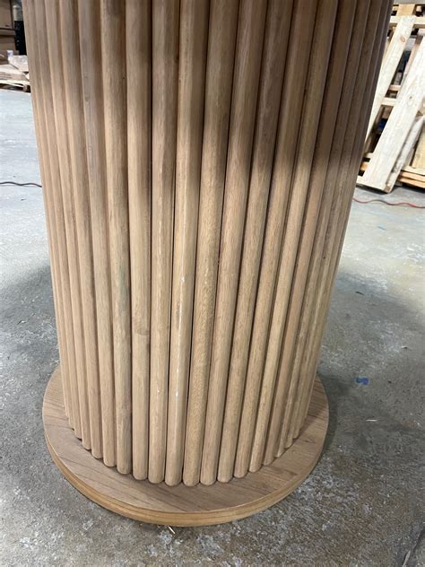 Trumbull Round Pedestal Dining Table with Fluted Base - Salvage & Co Indy