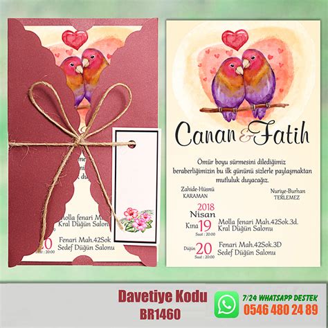 1000 Adet Bordo Zarf Davetiye Modeli BR1460 - Karaman Davetiye