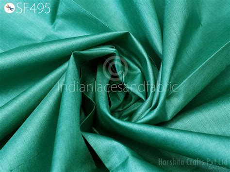 Persian Green Pure Tussar Silk Fabric by the Yard Indian Plain Raw Silk ...