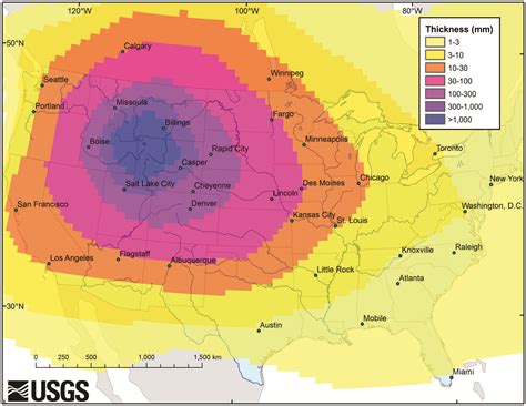 Yellowstone Supervolcano Eruption Impact Map
