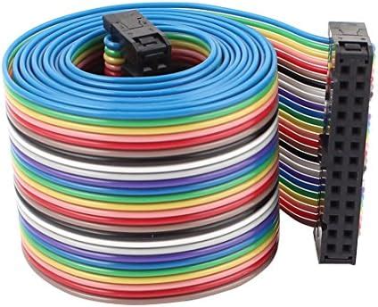 uxcell 2.54mm 26 Pin 26 Way F/F Rainbow IDC Flat Ribbon Cable Connector ...