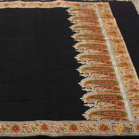 Black Pure Katan Silk Jamawar Banarasi Handloom Saree - Tilfi