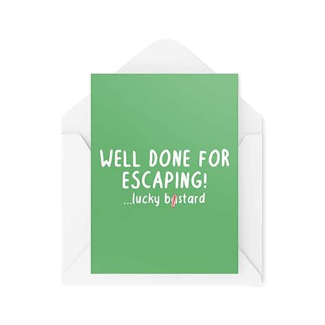Buy Tongue in Peach Funny Leaving Cards | Well Done For Escaping Card ...