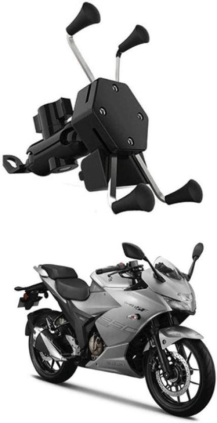 AYW Bike Mobile X-Grip Holder With Charger For Suzuki-Gixxer-SF-250 ...