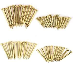 HEEPDD 100Pcs Brass Escutcheon Tacks, Round Head Brass Brad Nail ...