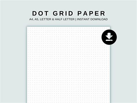 Bullet Paper Printable Dot Grid Paper A4, A5, Letter, Half Letter ...