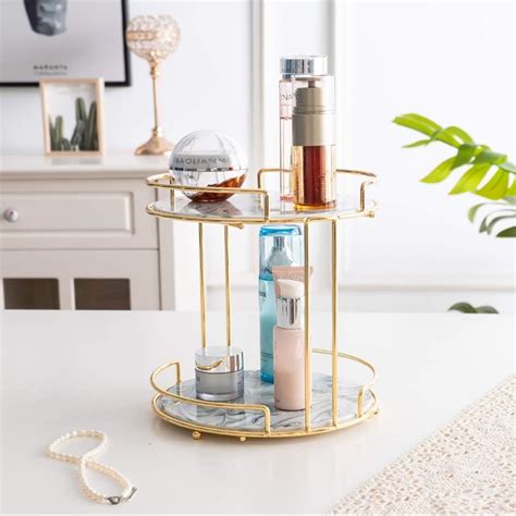 ALNOOR HANDICRAFTS 2 Tier Gold Metal Countertop Organizer ...
