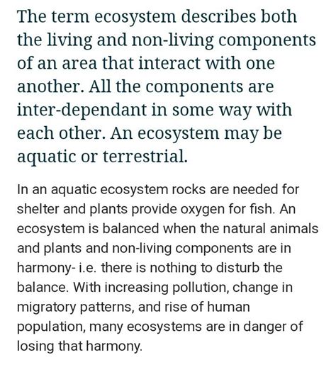 Paragraph on- balance in an ecosystem up to 2-3 pages. - Brainly.in