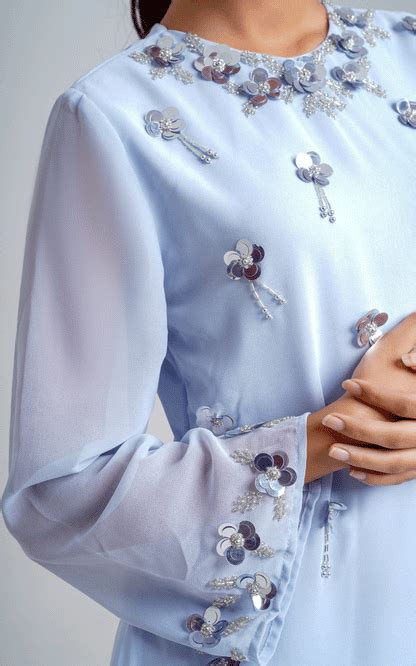 High low Pastel blue embroidered co-ord set – Galocher clothing