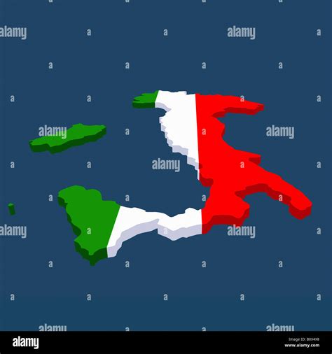 Italian flag in the shape of Italy Stock Photo - Alamy