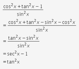 Cos2A+tan2A-1/sin2A=tan2A - Home Work Help - Learn CBSE Forum
