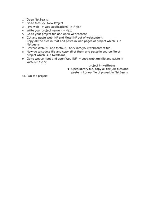 Project flow - Open NetBeans Go to files -> New Project Java web -> web ...