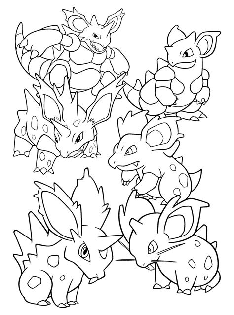 get nidorina and nidoran evolution pokemon go coloring pages to print and color for your kids ...