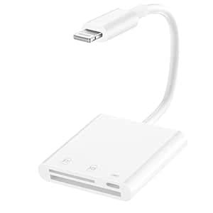 [Apple MFi Certified] iPhone to SD Card Reader, Veetone 3 in 1 Three ...