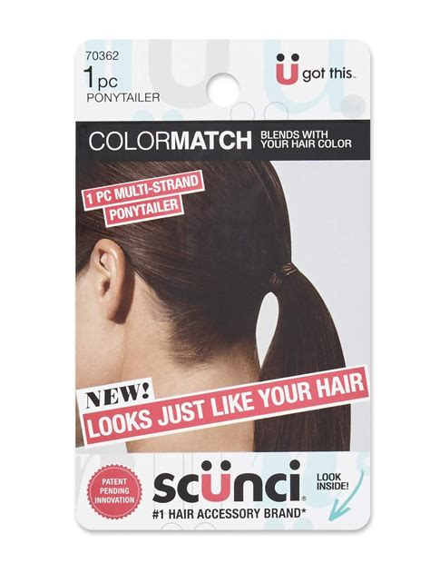 Scunci Color Match Multi-Strand Ponytailer Hair Elastic, Brown : Amazon ...