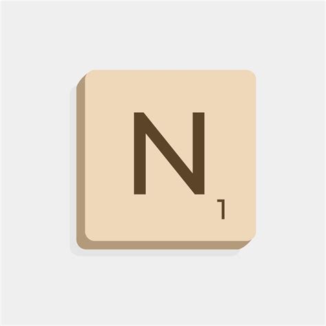 N uppercase in scrabble letters. Isolate vector illustration ready to ...