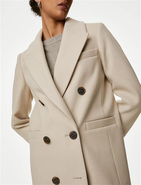 Buy Double Breasted Short Coat at Marks & Spencer