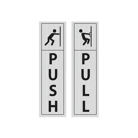 Anne Print Solutions® Push & Pull Steel Self Adhesive Metal Safety Sign ...