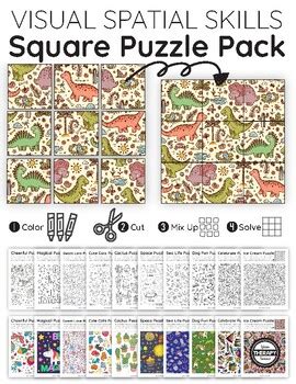 Visual Spatial Puzzles - Square Puzzle Pack by YourTherapySource