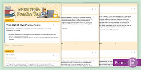 Year 4 NGRT Style Practice Test 4