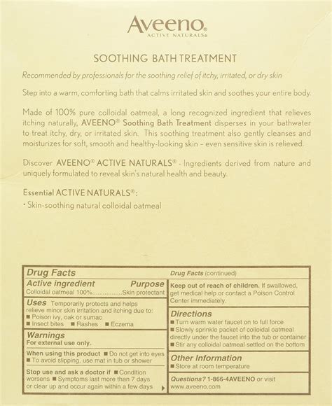 Buy Aveeno Soothing Bath Treatment with 100% Natural Colloidal Oatmeal ...