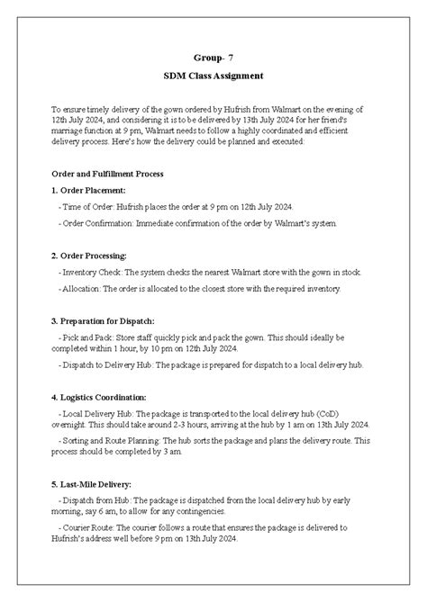 SDM Class Assignment Group 7 sec A - Group- 7 SDM Class Assignment To ...