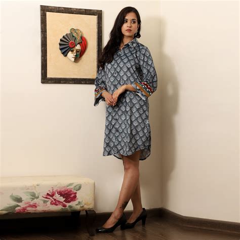 Printed Silk Velvet Knee-Length dress – Spring Soul