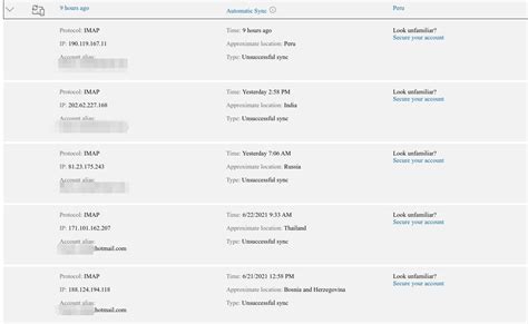 Image result for Hotmail Recent Activity