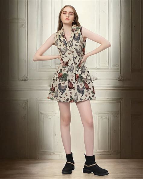Rooster Cotton Jacquard Vegan Dress – #ASHTAG