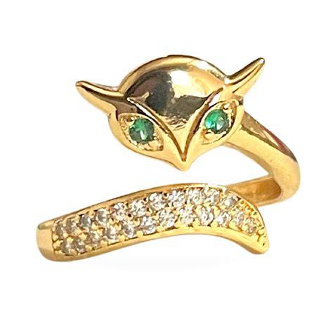 Salve ‘Foxy’ Anti-Tarnish Gold Fox Adjustable Ring