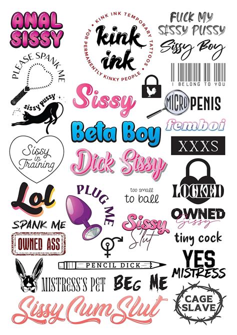 Amazon.com : Kink Ink - 29 x Sissy Temporary Tattoo Sexy Naughty Kinky ...
