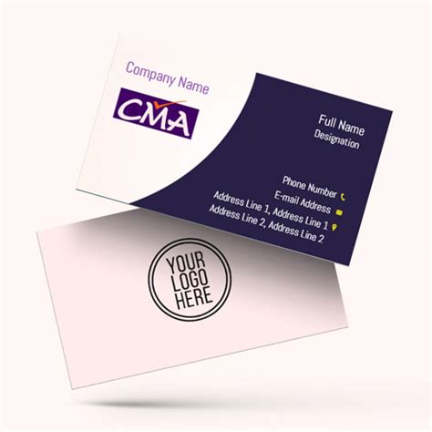 Decently designed card with two colors, with white and blue background ...