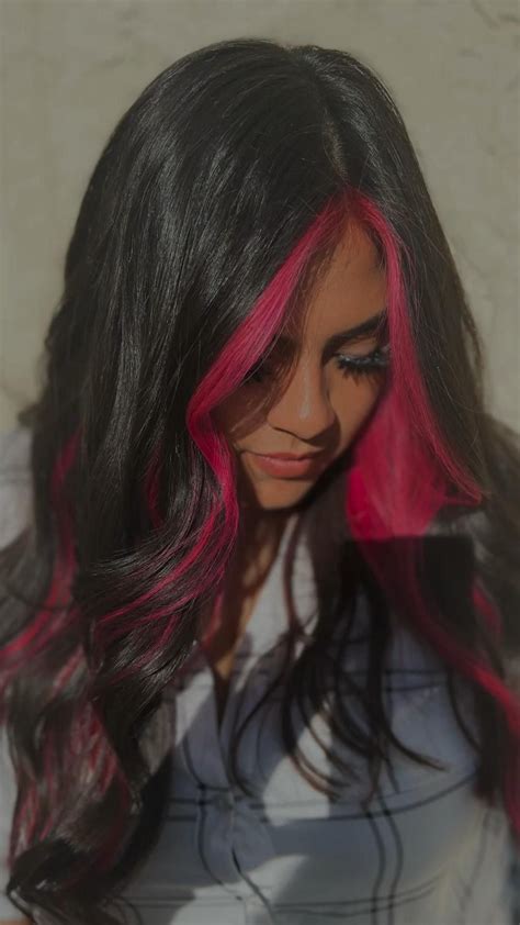 Pink and black split hair color – Artofit