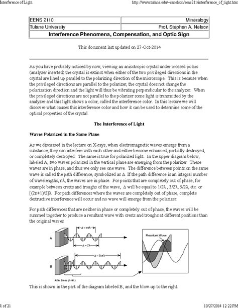 Interferenceof Light - its lecture notes - EENS 2110 Mineralogy Tulane ...