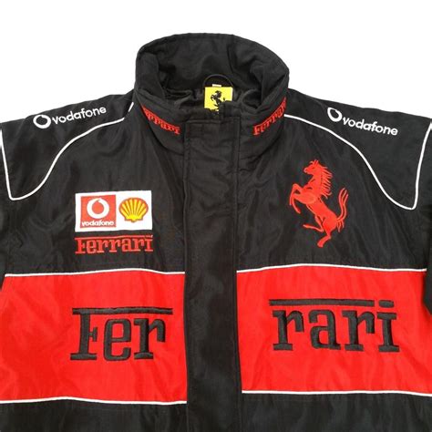 Vintage Ferrari F1 Formula 1 Racing Bomber Jacket Mens 2XL Black ...