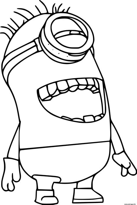 Coloriage One Eye Minion Laughing Dessin Minions à imprimer