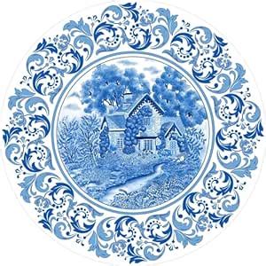 Buy KOLOROBIA Decorative Wall Plate|Stand & Metal Hook| Blue Pottery ...