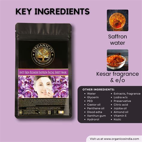 Anti Skin Blemish Saffron Facial Sheet Mask – Organicos India Store