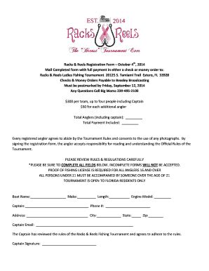Fillable Online Racks & Reels Registration Form October 4th,... Fax ...