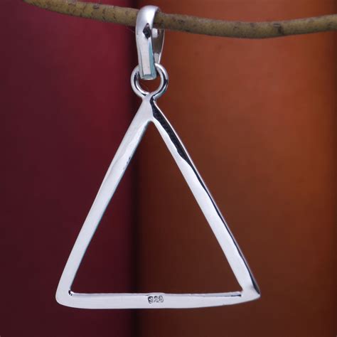 "Triangle Pendant Locket in Silver - Geometric Elegance for Stylish ...
