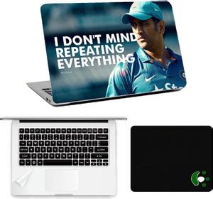 Namo Art 3in1 Accessories Pack MS Dhoni Laptop Skins with PalmRest Skin ...